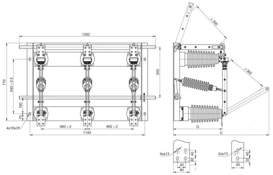GN27 40.5 Indoor High Voltage Disconnect Switch